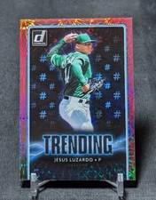 Jesus Luzardo Pink Fireworks Trending 2021 Donruss Card #TR-8 Oakland Athletics