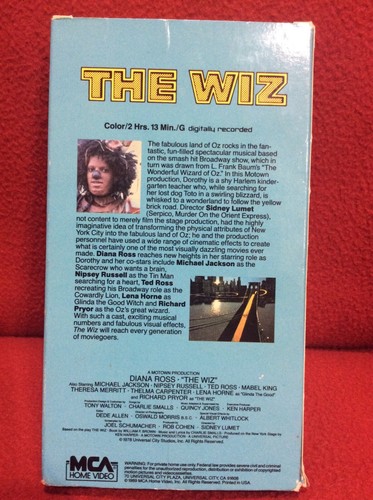 The Wiz vhs MCA 1989 Motown Records Diana Ross Michael Jackson - Picture 2 of 12