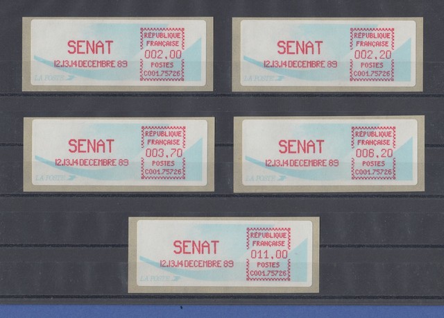Frankreich 1989 Sonder Atm Senat Satz 2 00 2 20 3 70 6 20 11 00 Ebay