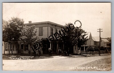Real Photo Central Hotel At East Worcester NY New York F.E. Bolles RP RPPC I-196