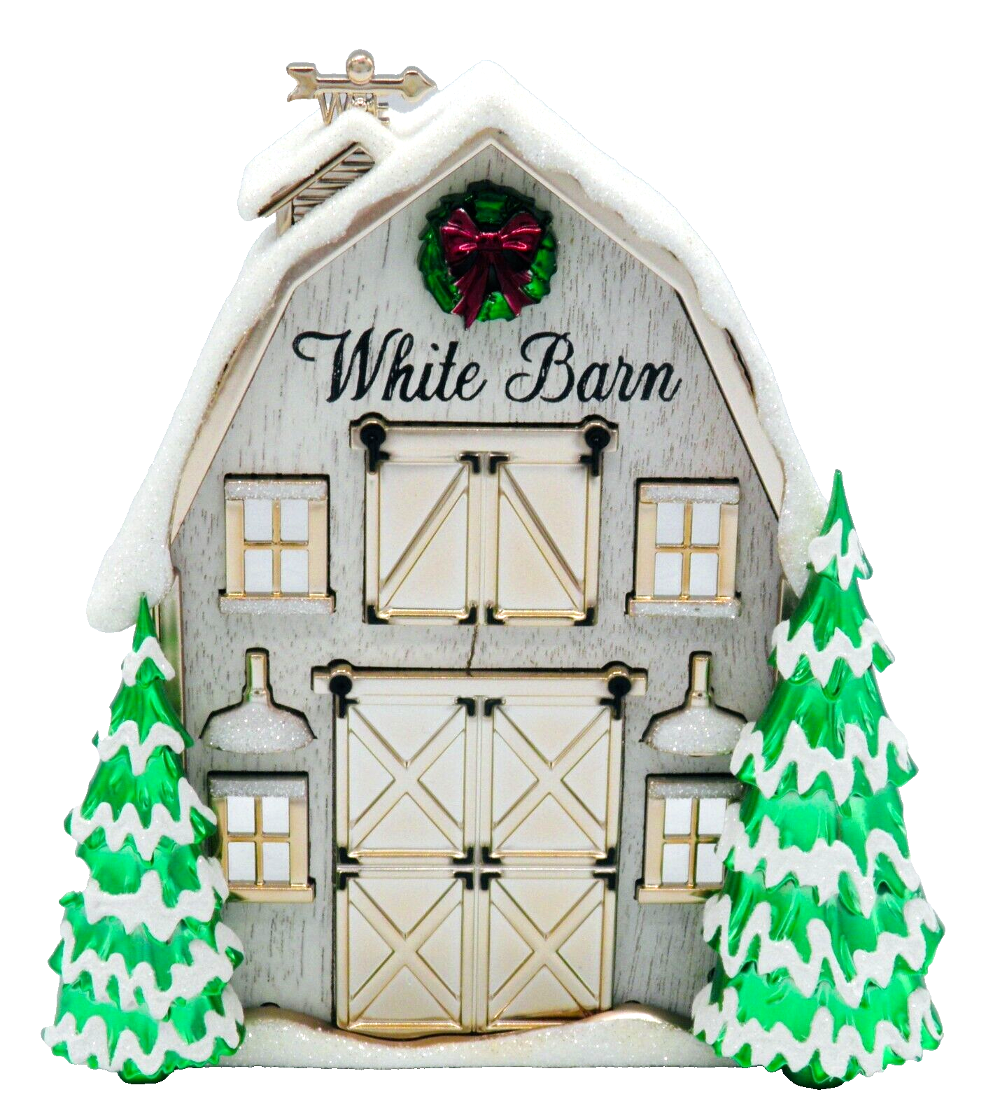 Bath & Body Works Old Christmas Barn Wallflower Plug Night Light White Barn NEW-image