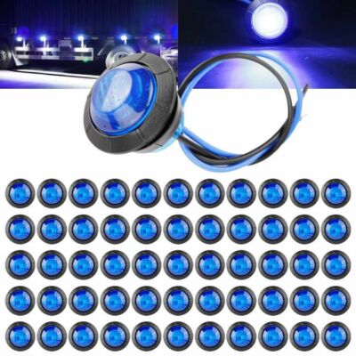 3/4'' 12V Marker Lights LED Truck Trailer Round Side Bullet Light Amber Red Lamps