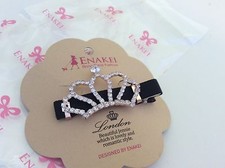 NWT GIRLS CROWN RHINESTONE EASY CLIP HAIR BARRETTE 39.00