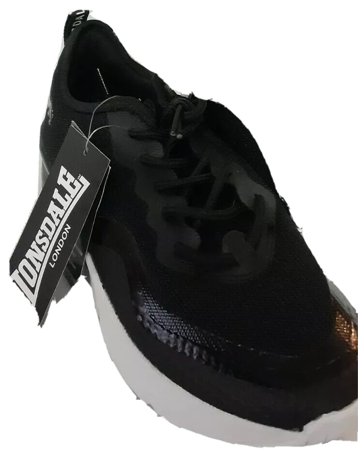 LONSDALE NEW YOUTH SIZE JOGGERS BLACK WHITE SHOES MEMORY FOAM