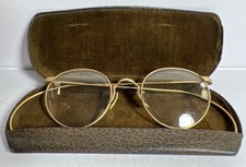 Vintage 1940s Eyeglasses Case Gold Wire Frame