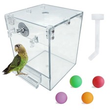 PINVNBY Bird Bath Box,Parrot No-Leakage Bathtub for Cage Hanging Tube Shower ...
