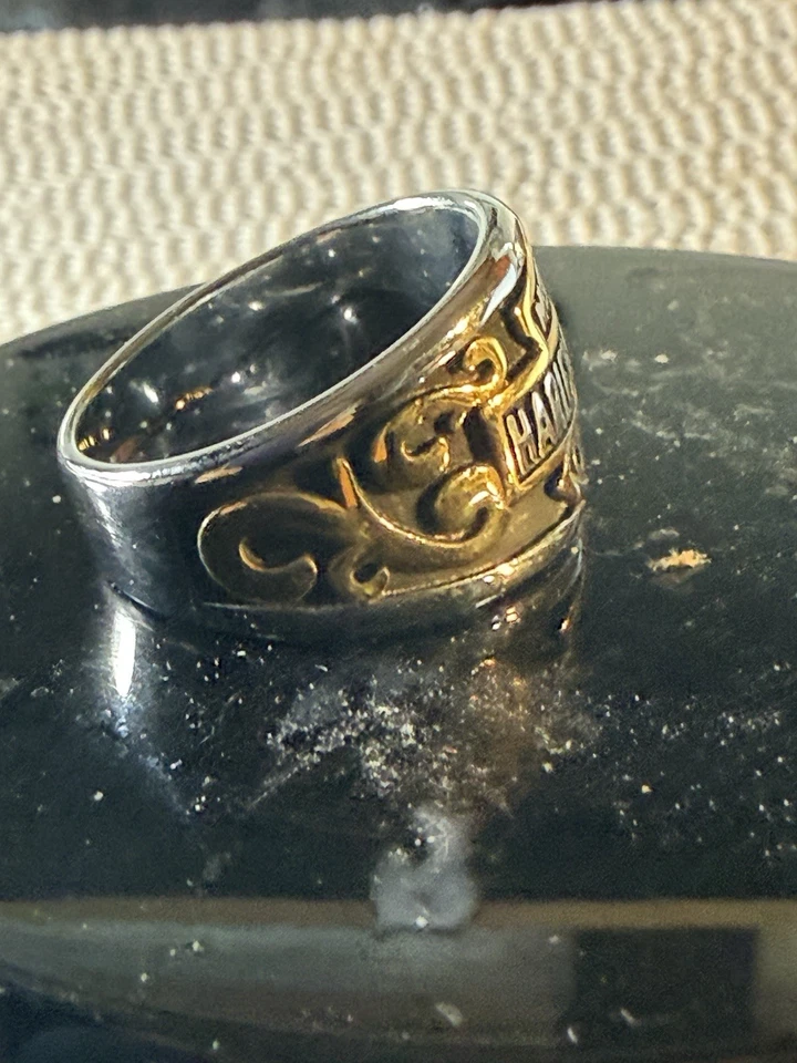 Anillo de acero inoxidable Harley Davidson para hombre talla 12 nuevo 2 tonos Foto 4 de 4