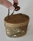 Pr. Japanese Woven Bamboo Hand Painted Tonkotsu "Tobacco Boxes" 1950's Vintage   — photo 2