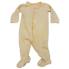 Carters Child of Mine Zip Footed Sleeper Unisex 0-3M Yellow Striped Long Sleeve