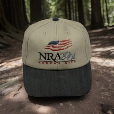 Vintage K-Products Hat Cap NRA Kansas City Strapback Made In USA Flag Gun Rifle