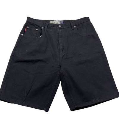 Bugle Boy Mens Black Denim Shorts Size 36 Casual Style 750 Label