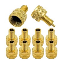 Suvnie 10 PCS Large Bore Tire Valve Adapter, Brass 0.91 0.59 inches, Yellow