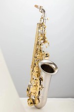 Alto Eb Tone Saxophone A-W037 Silver Plated Gold Key Sax With Case Mouthpiece