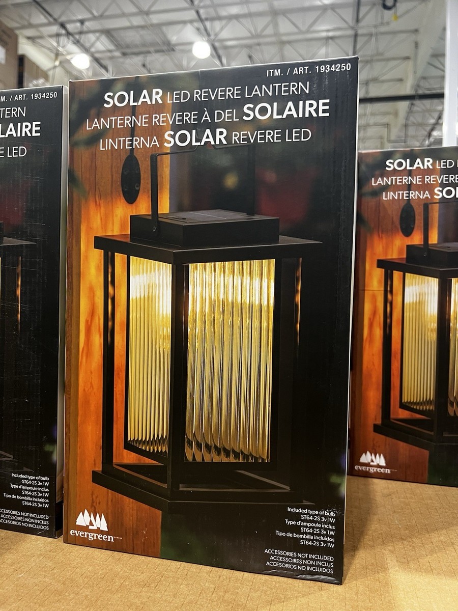 Evergreen Solar LED Revere Lantern USB-C Rechargeable Outdoor
