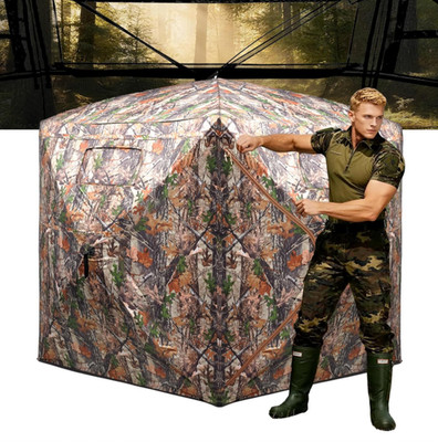 Hunting Blind 270/360 Degree See Through Ground Blind，2/3 Person Soft Material