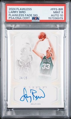 2024 PANINI FLAWLESS FLAWLESS FADE SIGNATURES LARRY BIRD 4/25 PSA 9 AUTO 10