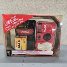 Coca Cola Coke 35mm ANSCO COLLECTIBLE CAMERA w/Film  Christmas Tin Box 2000-COA