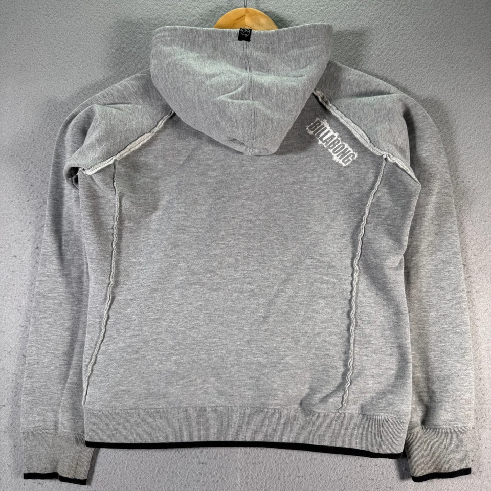Vintage Billabong Hoodie Sweatshirt Womens Large Gray Fleece Surf Skate Logo Y2K - Image 2 of 4