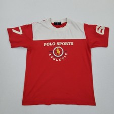 Polo Ralph Lauren Shirt Big Pony Red Athletic T-shirt Sz M 14 Kids Youth