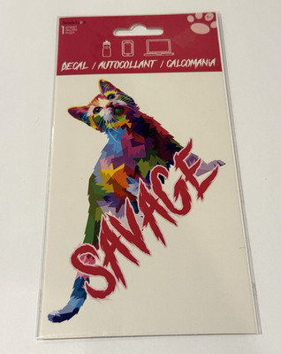 Sandy Lion Cat Kitten Savage Decal Sticker Geometric Full Color DC7548 8x4 NEW