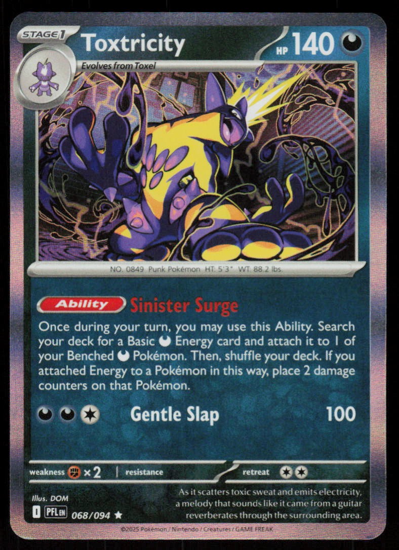 Toxtricity 068/094 Rare Phantasmal Flames Pokemon Holo Near Mint