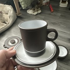 Hornsea Contrast Brown Lancaster Vitramic England 1976 . Complete Dinner Set.