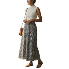 Vintage Floral Midi Skirt Women XS Rayon Button Front 90s Cottagecore USA Made