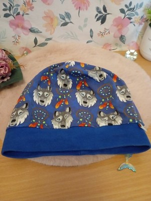 Babauba Sommer Beanie Mütze Dreamcatcher Wölfe Blau Junge Größe 98-110