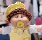 Cabbage patch Kids 1980s Vintage Brunette Doll with Brown Eyes Coleco Pacifier