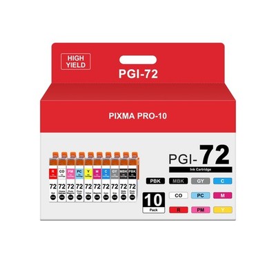 PGI-72 Ink Cartridges 10 Color Pack Replacement for Canon PGI-72 PGI72 PGI 72...