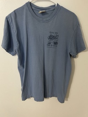 Comfort Colors Blue Enjoy Life Take It Slow Turtle NC Aquariums T-Shirt, Size M