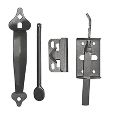 Black Galvanized Steel 6" Thumb Latch - Gate Hardware