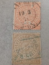 2 Timbres Allemagne Du Nord Croschen Oblitérés