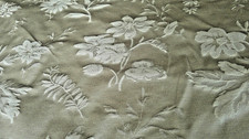 Vintage Ivory/Creme Brocade Small Scale Flowers  Fern Fronds Great Sheen BTY