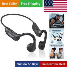 Bone Conduction Headphones Bluetooth 6.0 Open Ear Headphones with Mic, Loud ...