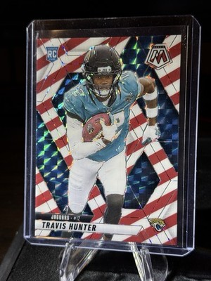 2025 Panini Mosaic Travis Hunter RC Rookie Red & White Stripe