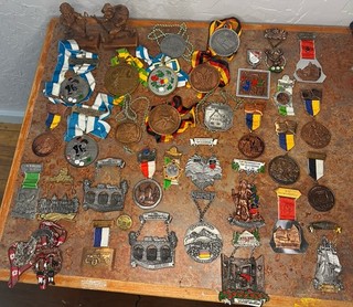 Huge Lot 41 2 Vintage German Wandertag Volksmarch Hiking Medals Adventure Award