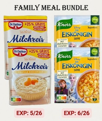 BUNDLE 2xDR.OETKER Rice Pudding Vanilla Exp 5/26+2xKNORR Noodle Soup Exp 6/26
