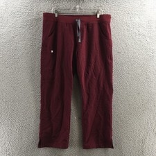 FIGS Technical Collection Cargo Scrub Pants Womens XL/P Burgundy Mid Rise Pocket