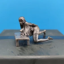 45mm Black Solid Brass Sexy Beauty Body Model Doll Statue Art Artware Ornament