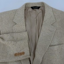 Jos A Bank Mens Tan Silk Tweed Blazer Jacket Speckled Two Button Coat