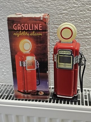 Vintage Gasoline Pump Nightlight Alarm Clock Retro Desk Clock