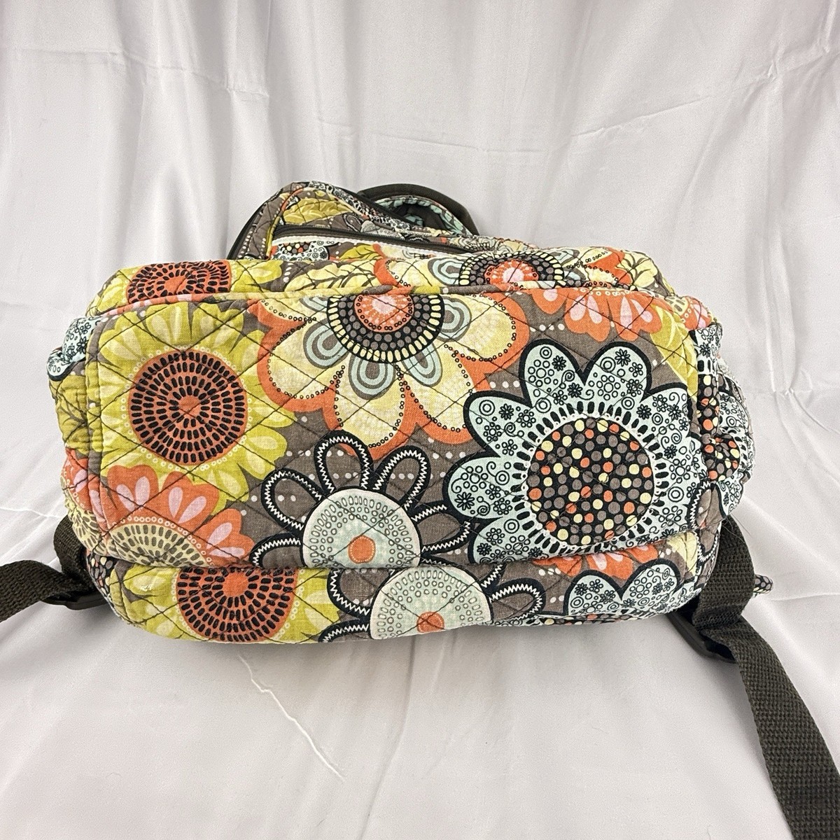 Vera Bradley Floral Flower Shower Retired Pattern Quilted School Laptop Backpack Vera Bradley Campus Backpack Flower Shower Retired Pattern  main image 2