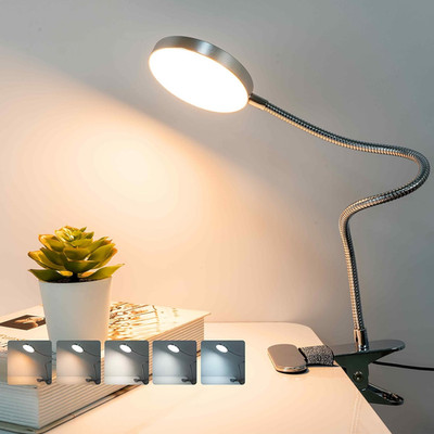 Clip-On Lamp Reading Light - 5 Color Modes, 10 Brightness Levels, 8W, 66 LED, Ey