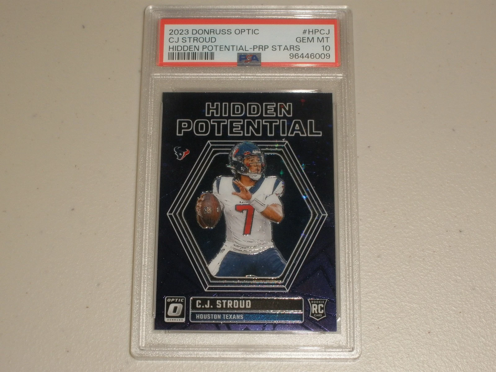 CJ Stroud Panini Donruss Optic Hidden Potential #HPCJ Purple Stars