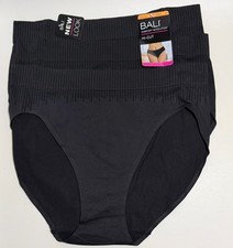 NWT 3 Bali Comfort Revolution Hi-Cut Panties DFMSH3 Black Size 7/L