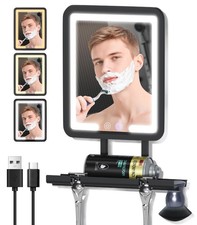 Shower Mirror Fogless for Shaving 7x9in Heated Anti Fog Mirror 3 Color Dimmab...