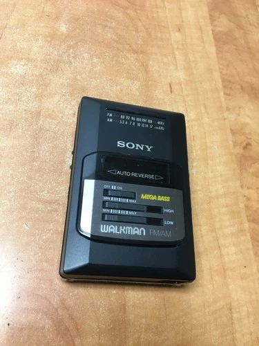 Vintage Sony Walkman WM-AF50 Black Mega Bass Cassette Player Radio FM/AM - AS IS