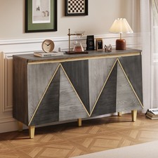 pine buffet Vintage Pine Sideboard Buffet Cabinet with 3 Drawers and 2 Doors — listing 5