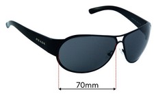 SFx Replacement Sunglass Lenses fits Prada SPR57G - 70mm Wide